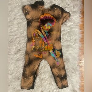 Upcycled Jimi Hendrix Band Tee Romper.